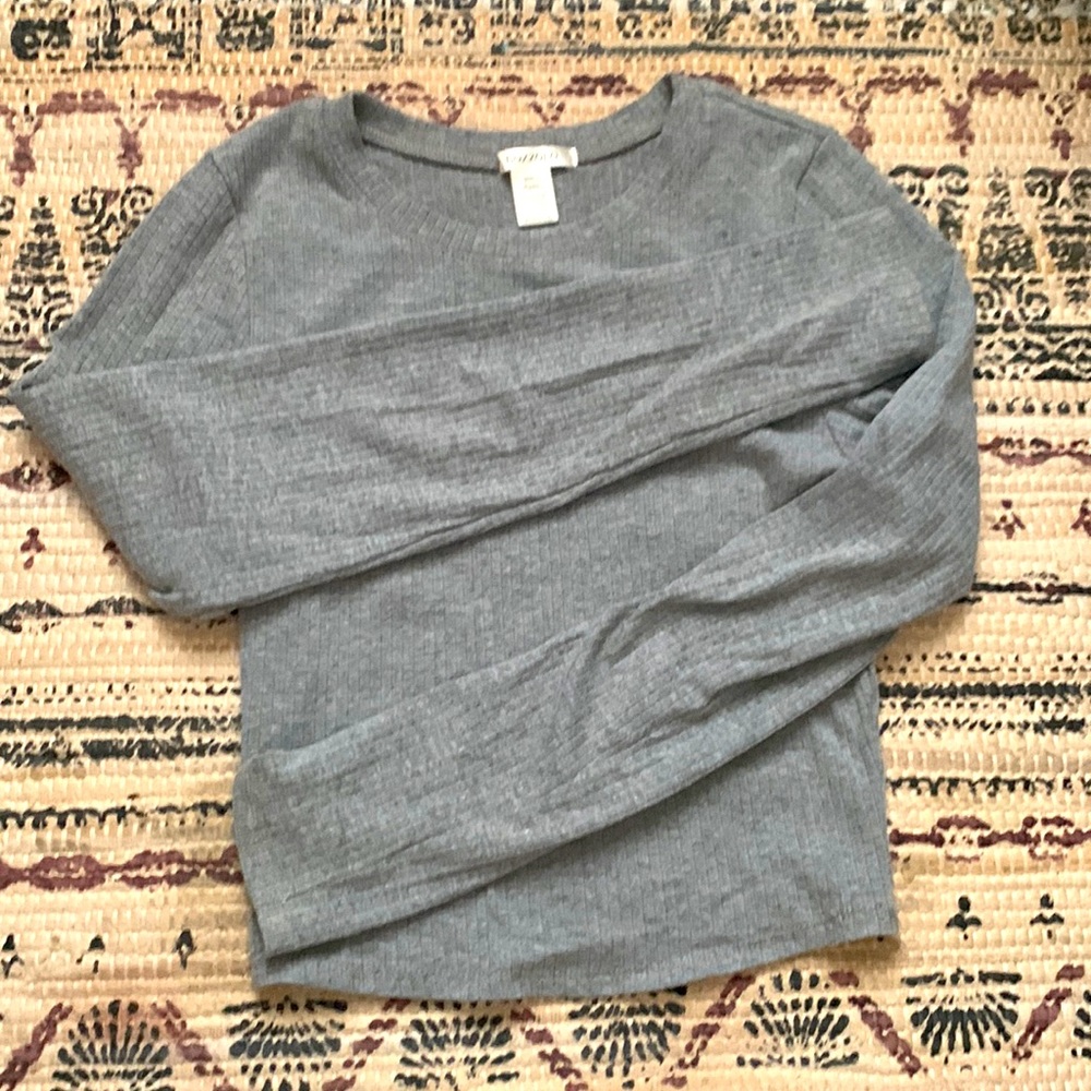 Bozzolo ribbed cropped long sleeve shirt size small